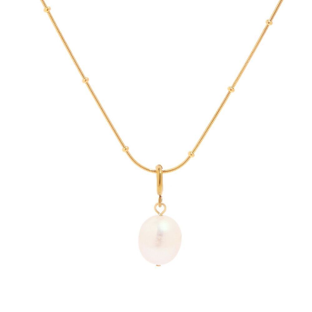 18K Gold Natural Baroque Pearl Pendant Necklace :4